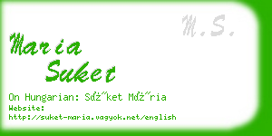 maria suket business card